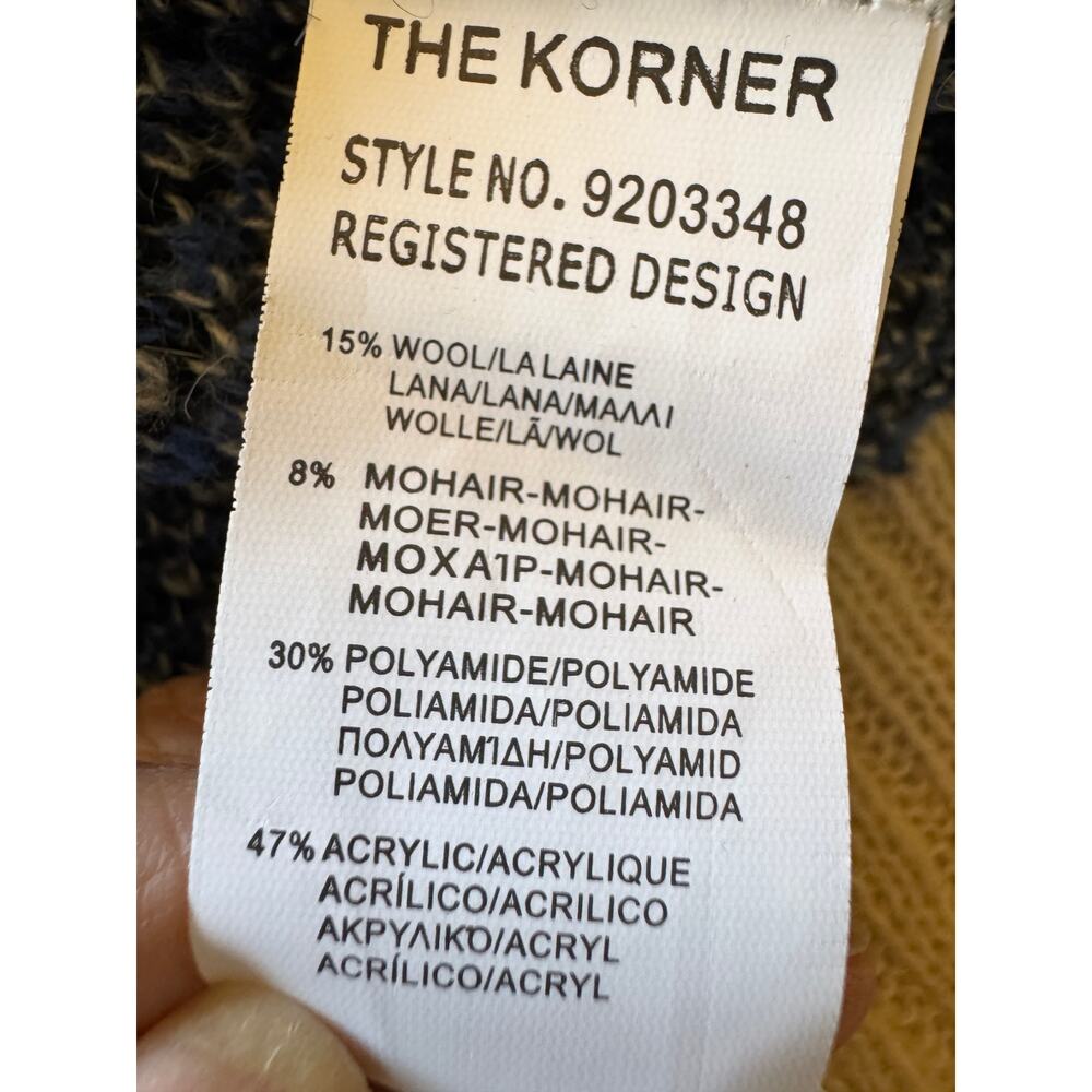 The Korner S/M Blue Animal Leopard Mohair Wool Blend Sweater Cozy Pullover Soft - Picture 6 of 7